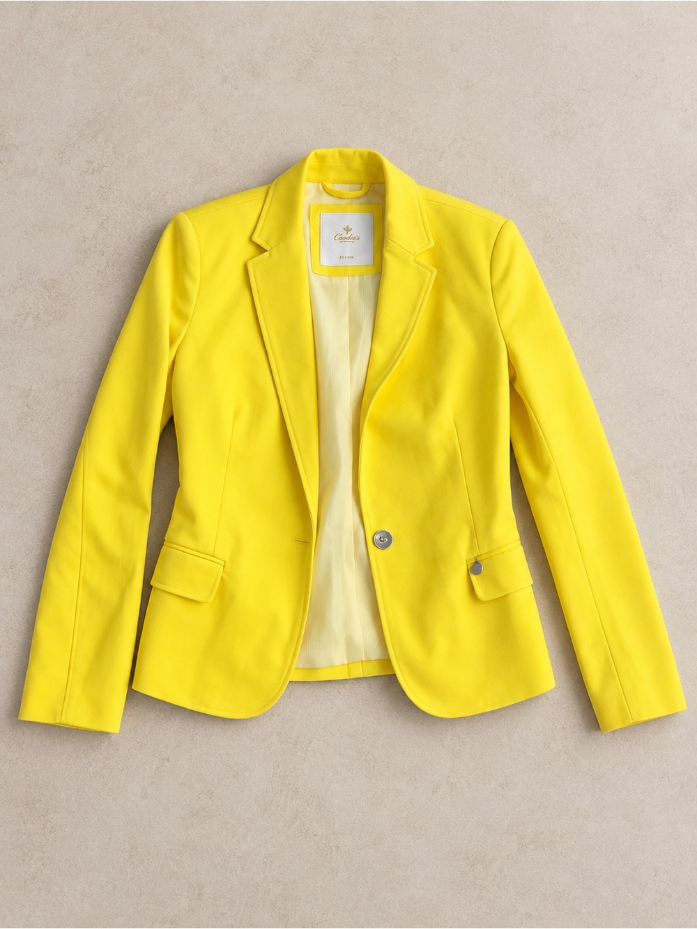 Tailored Yellow Single-Button Women's Blazer